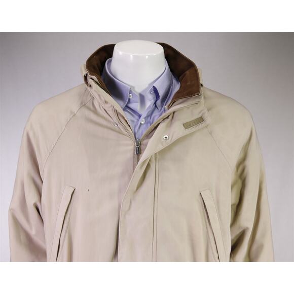 Loro Piana Vintage Beige Wool Zip Front Barn Coat Jacket Horsey Men's XL - Picture 3 of 10